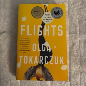 Yellow 'Flights' Book by Olga Tokarczuk